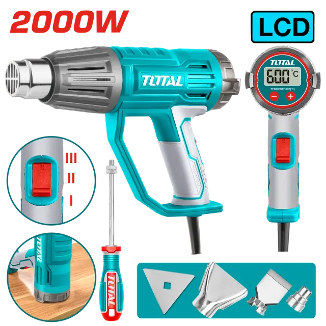 ИНДУСТРИСКИ ФЕН 2000W ДИГИТАЛЕН ТОТАL TOTAL TB20056