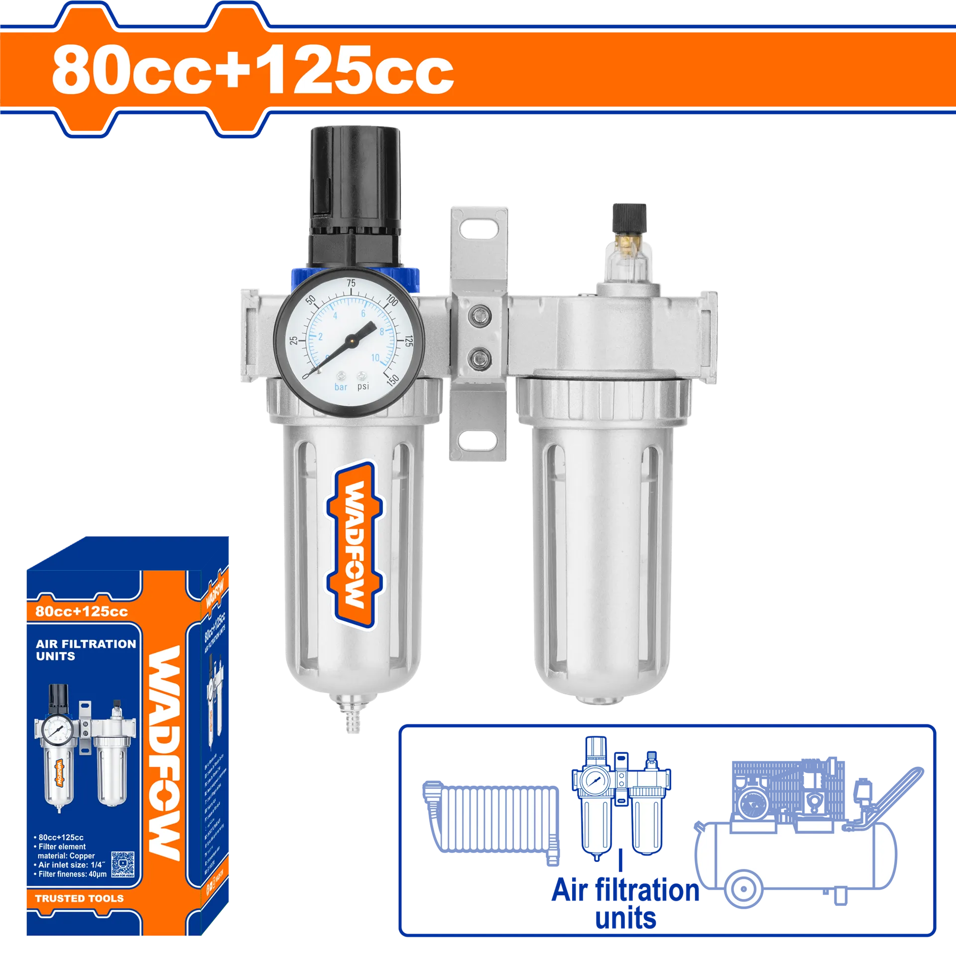 ДУПЛИ ФИЛТЕР ЗА ВОЗДУХ ЗА КОМПРЕСОР WADFOW WFF6506