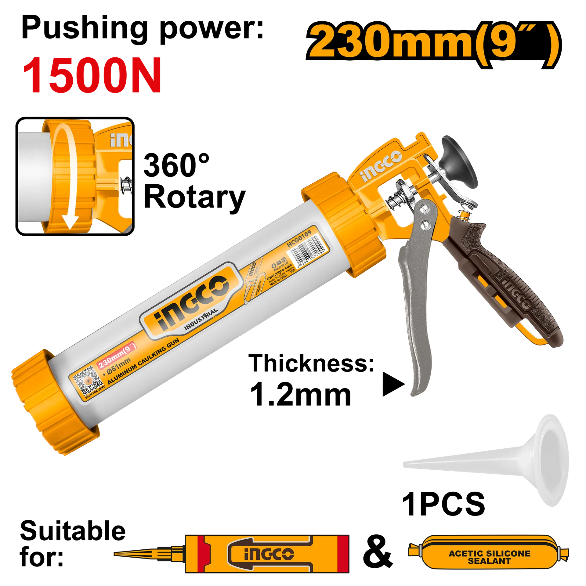 Пиштол за фуги INGCO 300ML HCG0109