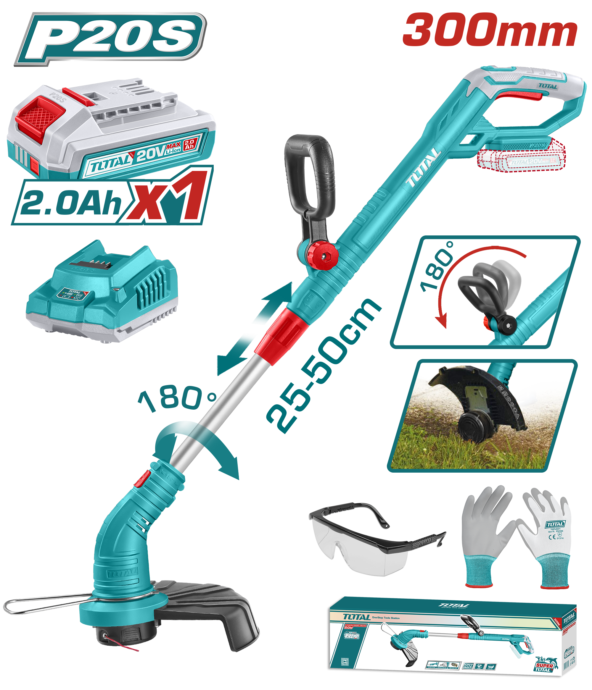 Trimuesi TOTAL 20V 1×2.0Ah TGTLI20301