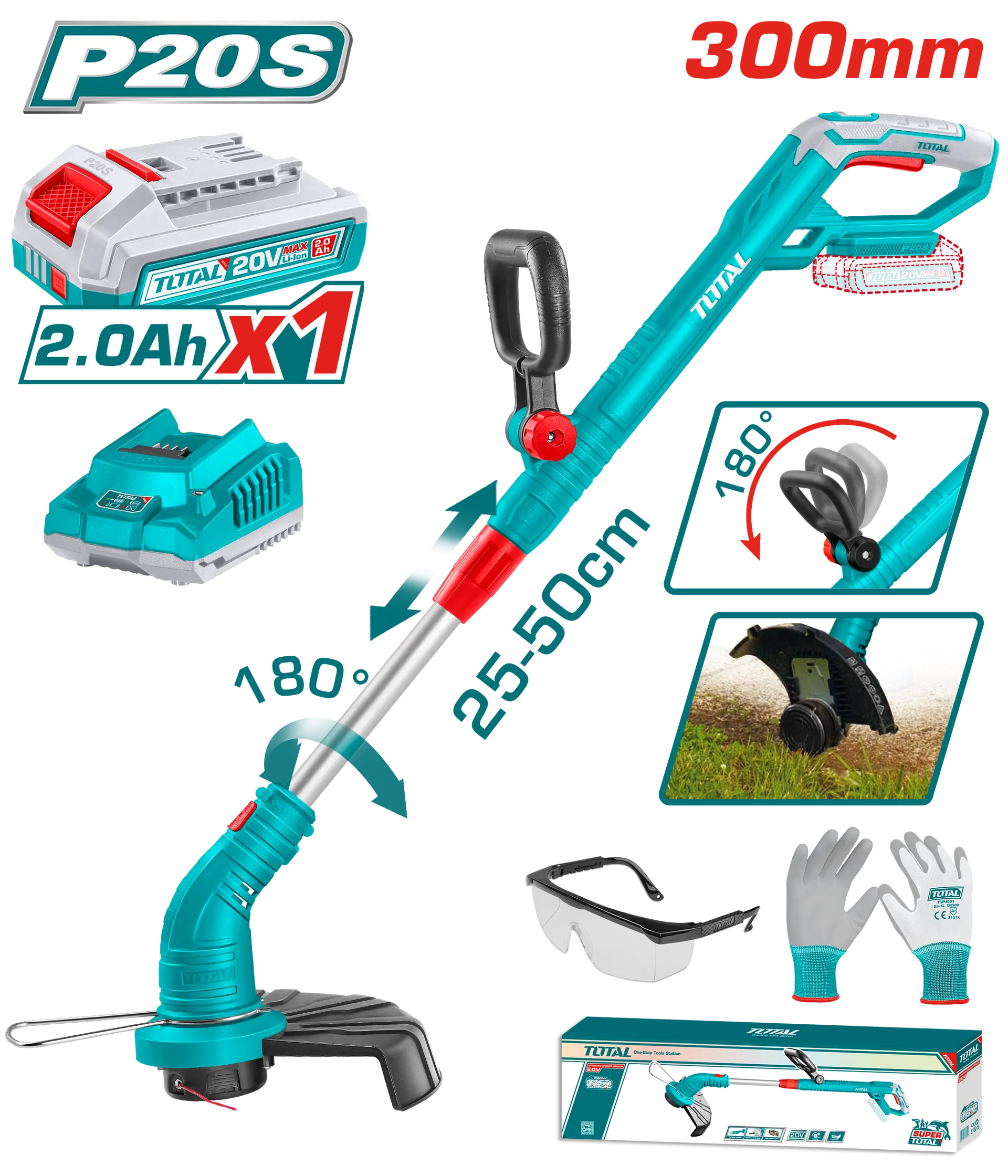 Trimuesi TOTAL 20V 1×2.0Ah TGTLI20301