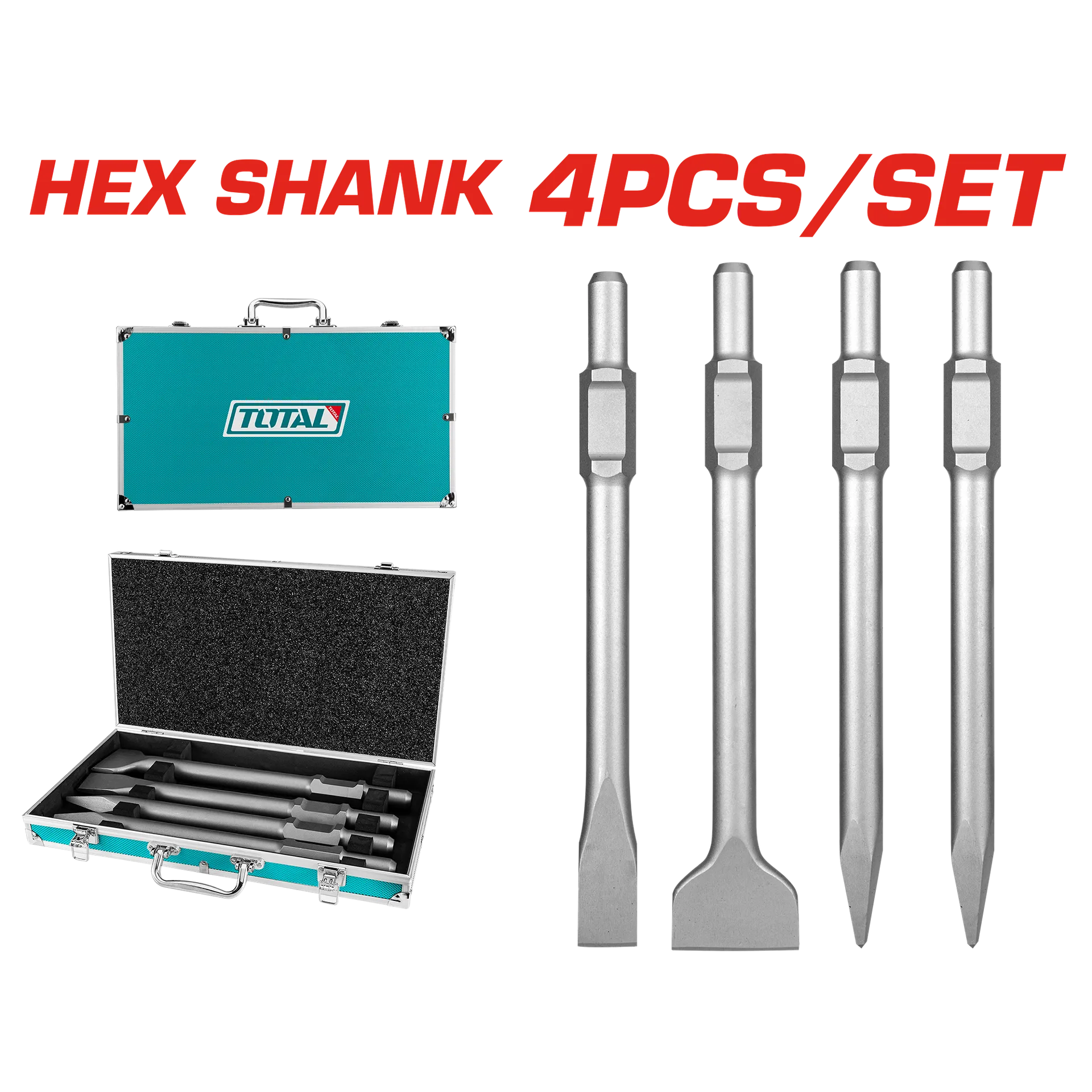 Set 4/1 punte SDS HEX 30mm TOTAL TAC0304375