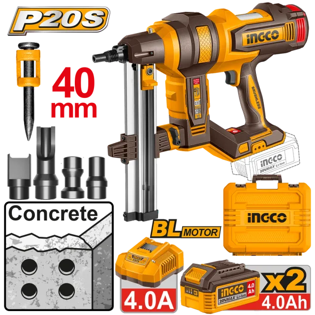 ХЕФТАЛИЦА ЗА ШАЈКИ 20V 2×4.0Ah БАТЕРИИ INGCO CCNLI9008