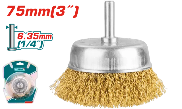 Furçë tunxh 75mm për makinën shpuese 6.35mm (1/4″) TOTAL TAC33031