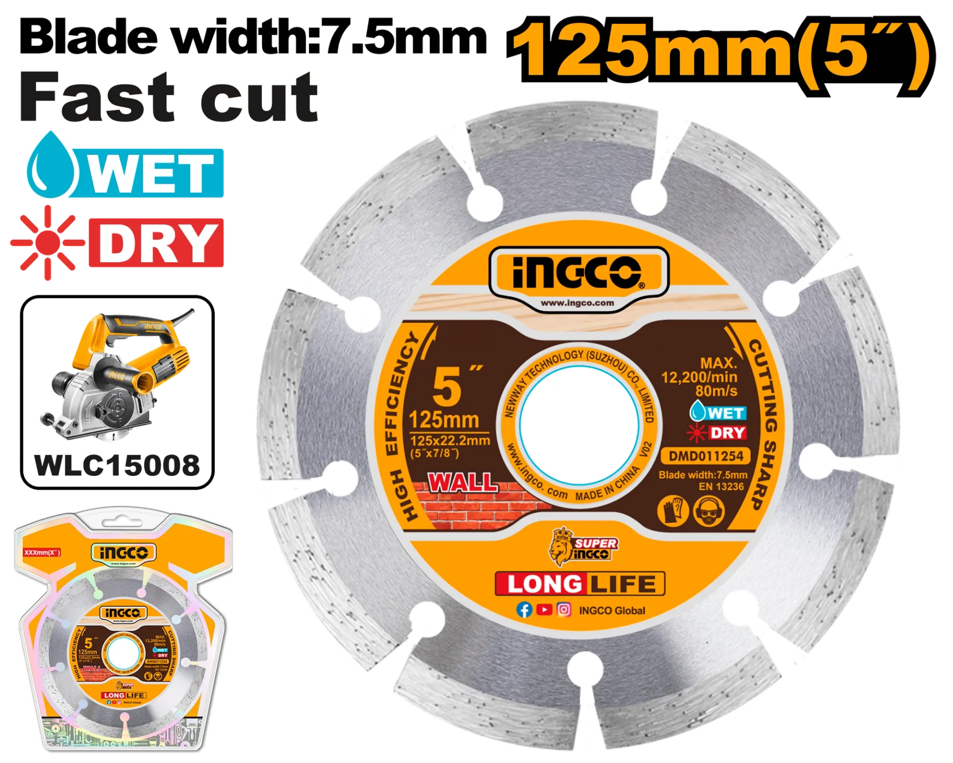 ДИЈАМАНТ INGCO 125 БЕТОН DMD011254