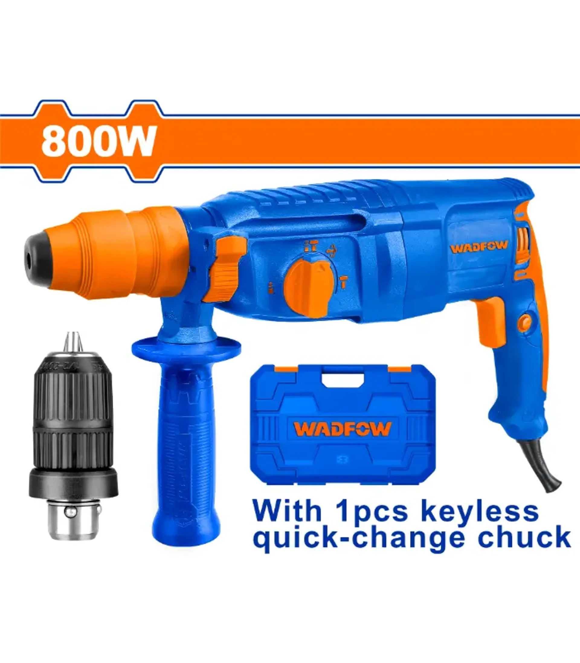 Çekiç rrotativ elektrik hilti SDS+ 800W 2.5J WADFOW WRH1D26-2