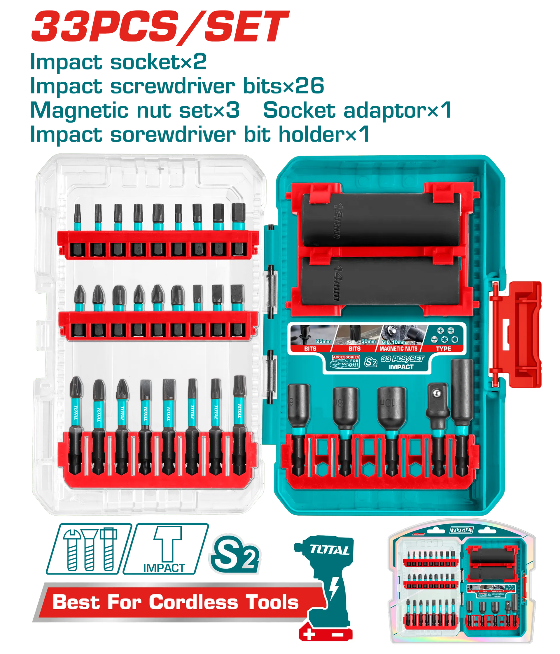 Bitë set + përshtatës 33/1 TOTAL TACSDL63306