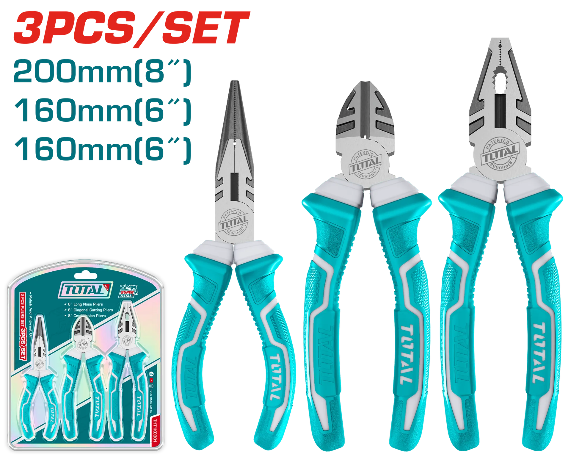 Pincet set TOTAL 3/1 – THT1K0301
