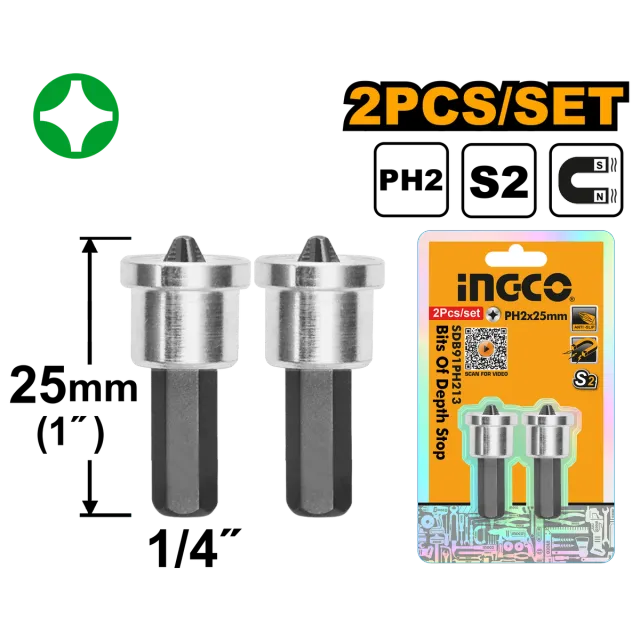 Majë INGCO PH2x25 2/1 pcs SDB91PH213