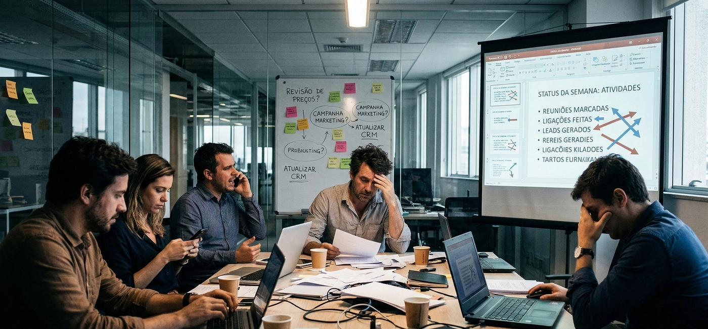 Quando a Estratégia de Vendas Morre nas Reuniões: O Verdadeiro Gargalo Comercial das Empresas