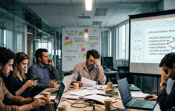 Quando a Estratégia de Vendas Morre nas Reuniões: O Verdadeiro Gargalo Comercial das Empresas