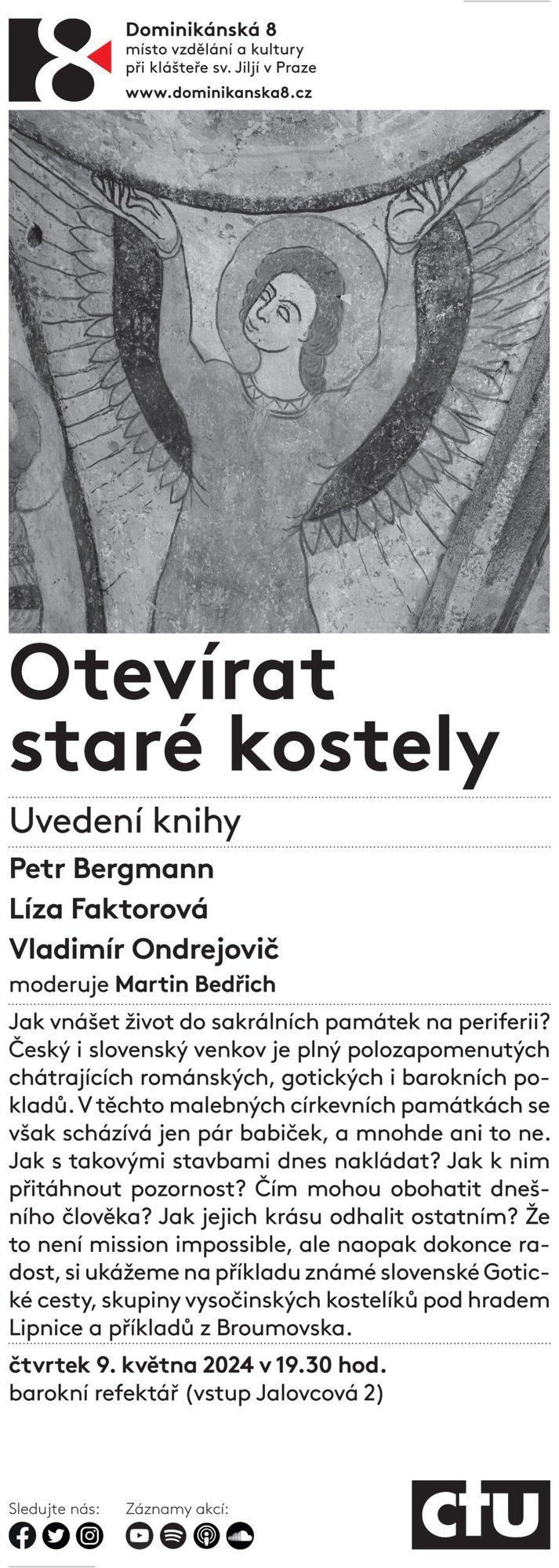Plakát k uvedení knihy Podlipnické kostely