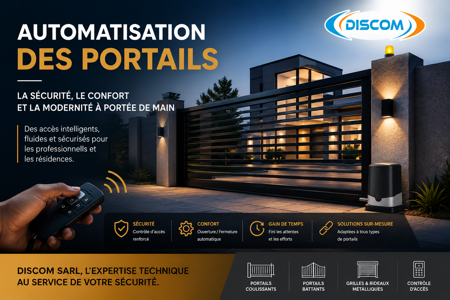 Image d'une résidence sécurisé par un portail automatique