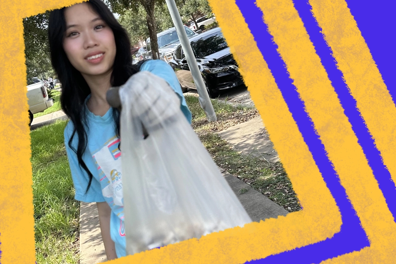 Young people volunteering their time for their community, cleaning up and recycling cigarette butts