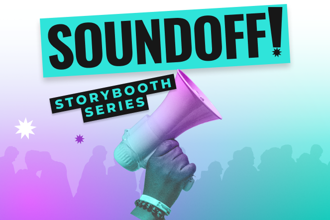 Banner that reads: "Soundoff! Storybooth Series"