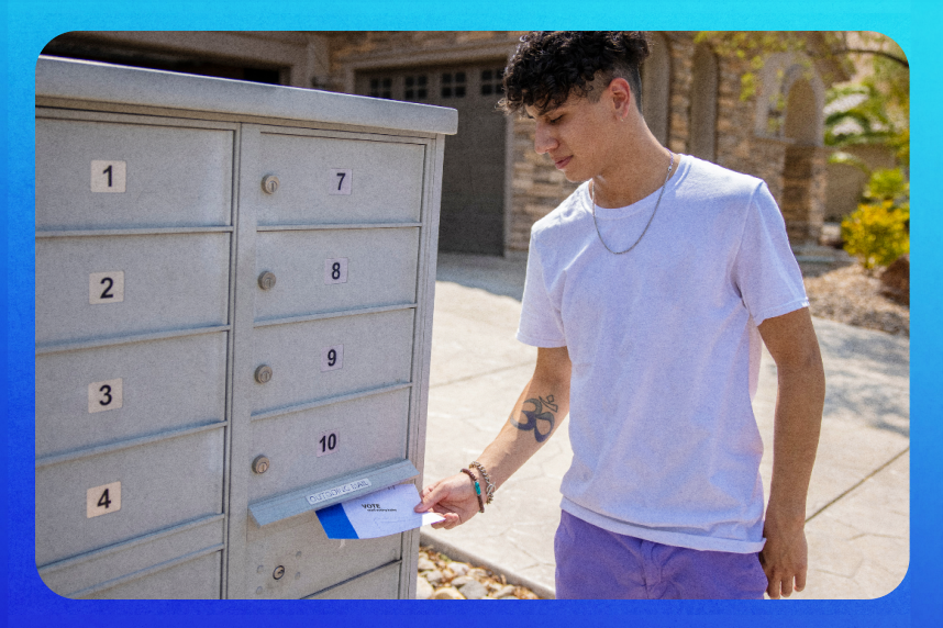 Person mailing a ballot 