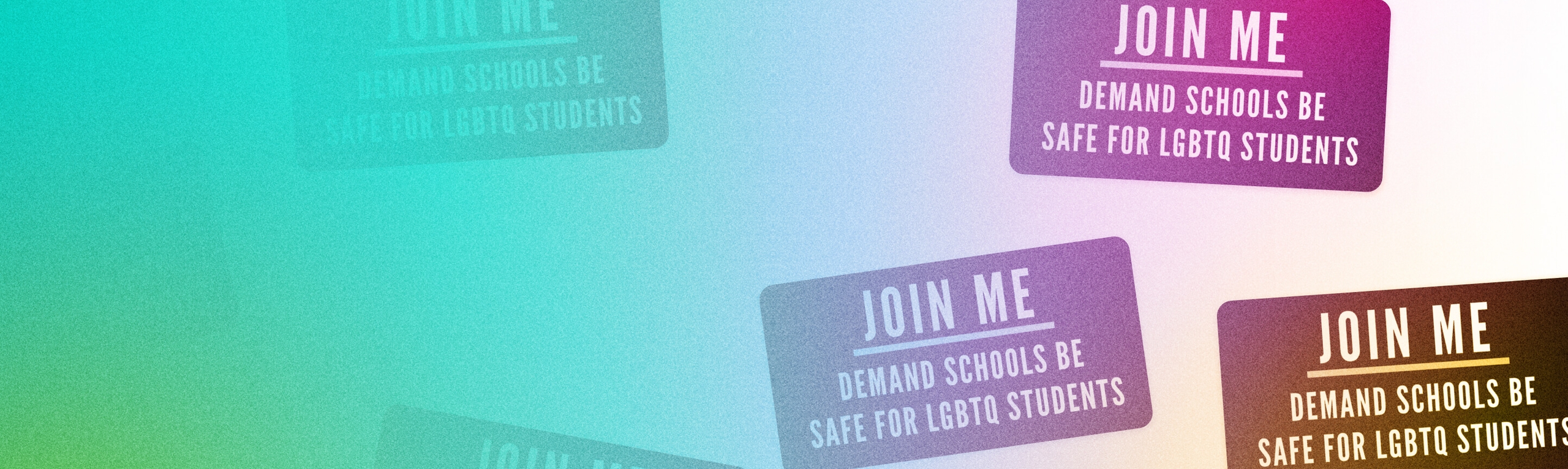 White text on a black background with the words "Demand Schools Be Safe for LGBTQ students"