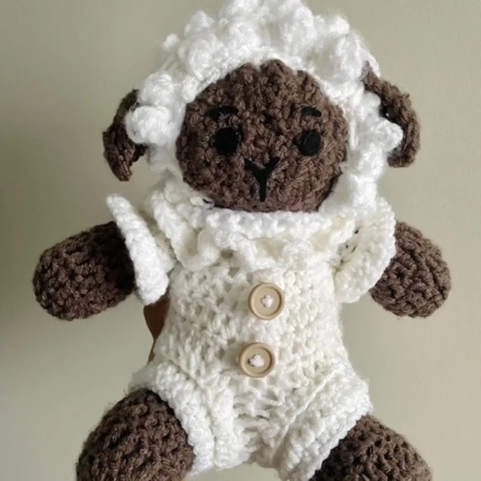 crocheted stuffed sheep