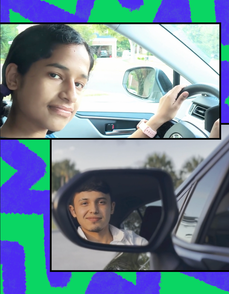 Saanvi and Juan are keeping their crew safe with Safe Summer Driving Kit.