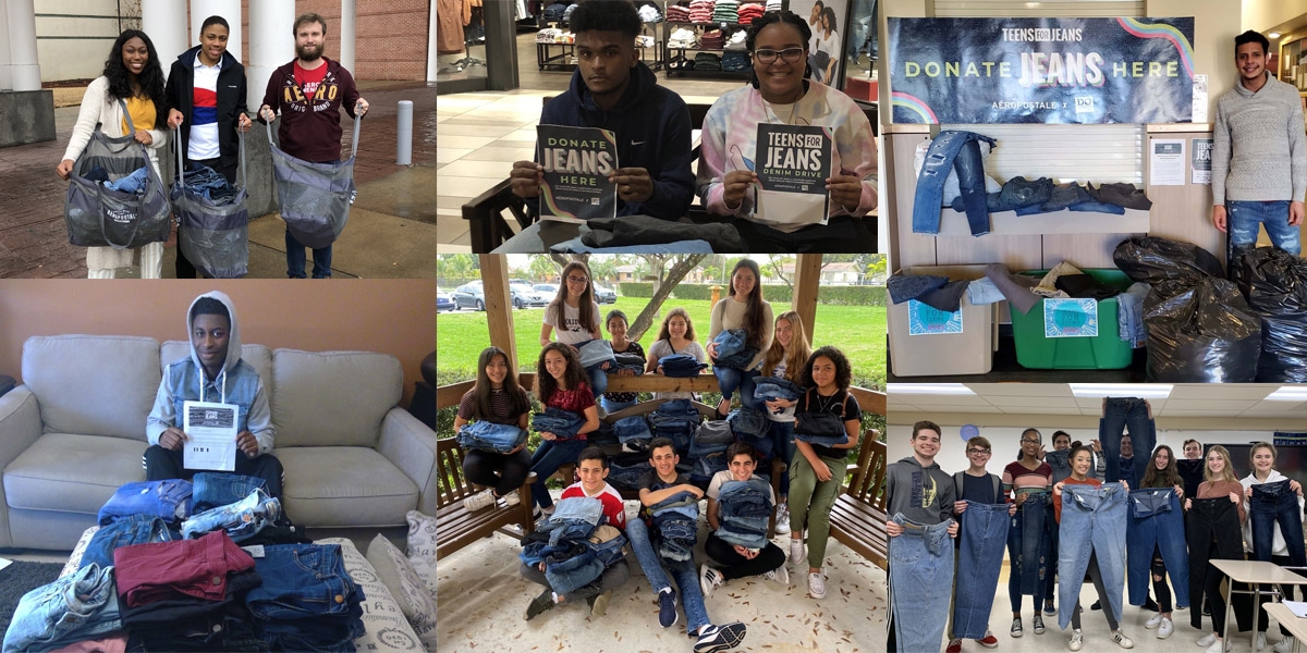 DoSomething members collecting and donating jeans to those in need for the Teens For Jeans Campaign