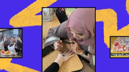 A vibrant collage showcasing diverse individuals engaging in volunteer activities, including food distribution, community service, and civic learning programs. The images illustrate teamwork, creativity, and leadership in action, highlighting the positive impact of community involvement.