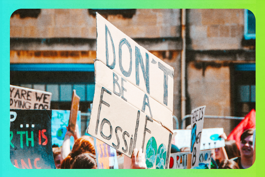 People protesting fossil fuels