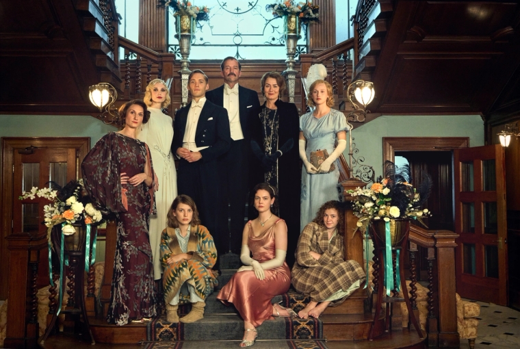 Picture shows: (Standing L-R) Bessie Carter as Nancy Mitford, Joanna Vanderham as Diana Mitford, Toby Regbo as Tom Mitford, James Purefoy as Farve, Anna Chancellor as Muv, Shannon Watson as Unity Mitford (Seated L-R) Zoe Brough as Jessica Mitford, Isobel Jesper Jones as Pam Mitford and Orla Hill as Debo Mitford