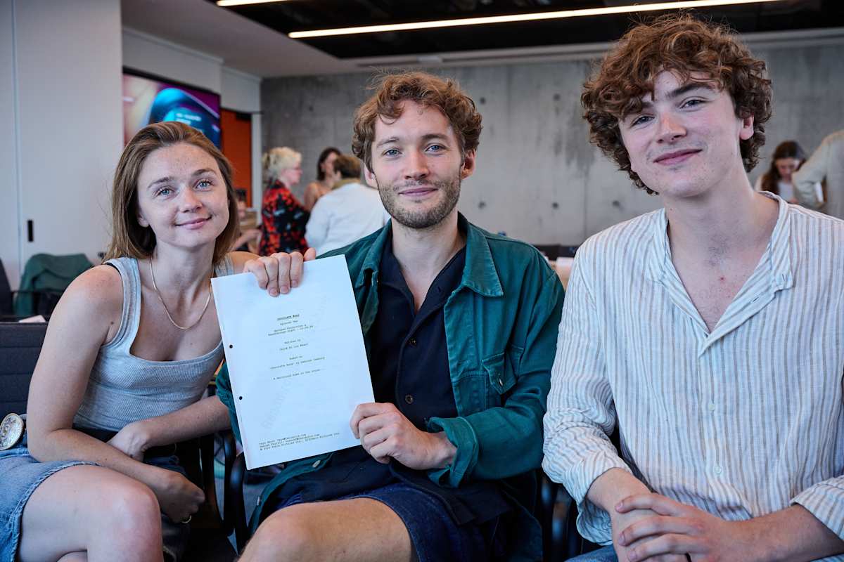 (L-R) Jessica Barden, Toby Regbo and Harry Gilby