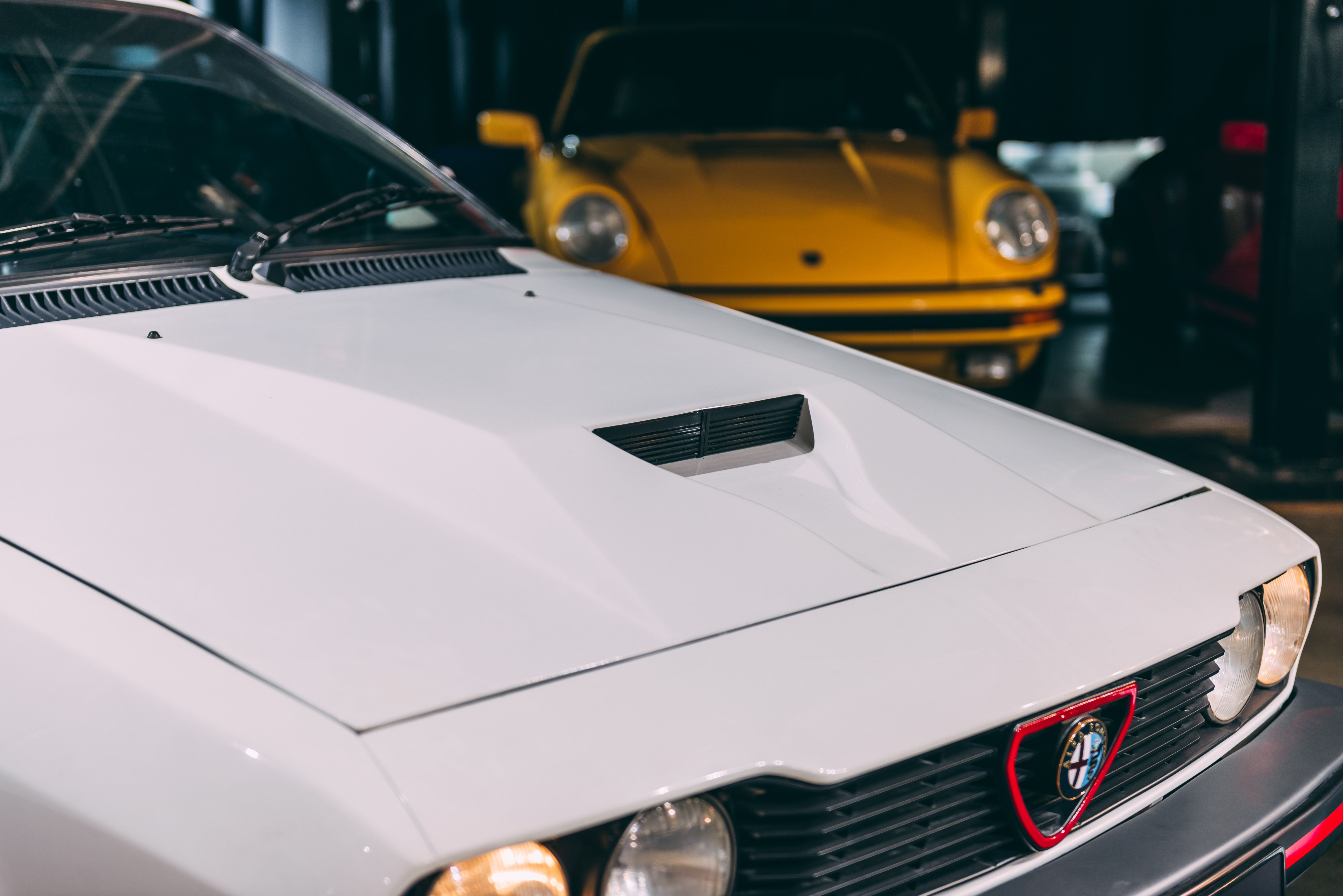 View the exterior of the 1985 Alfa Romeo GTV6 3.0 for sale (White)