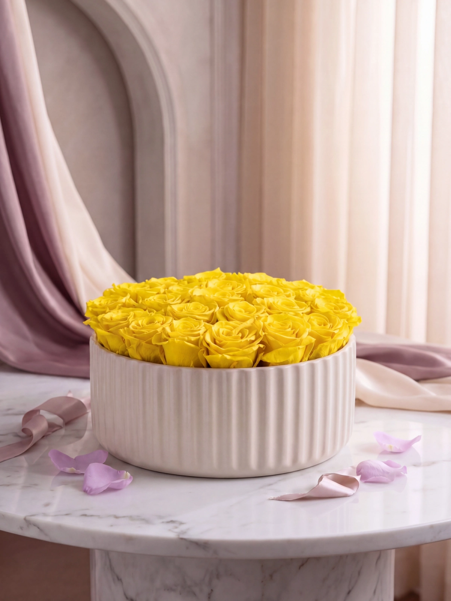 Ribbed Yellow Roses