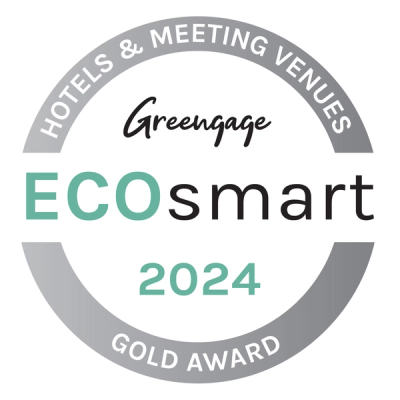 Greengage ECOsmart 2024 Gold Award badge for hotels and meeting venues