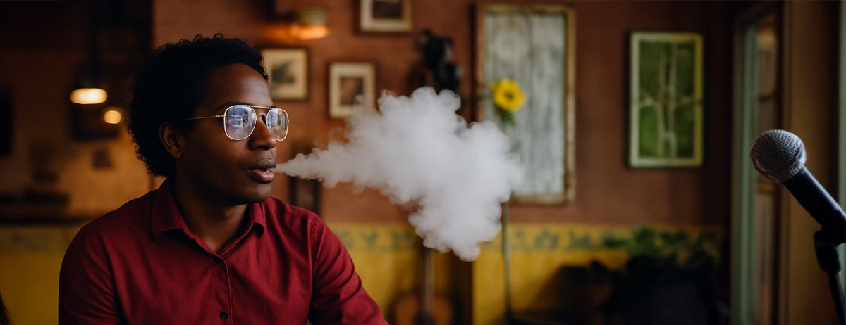male singer smoking