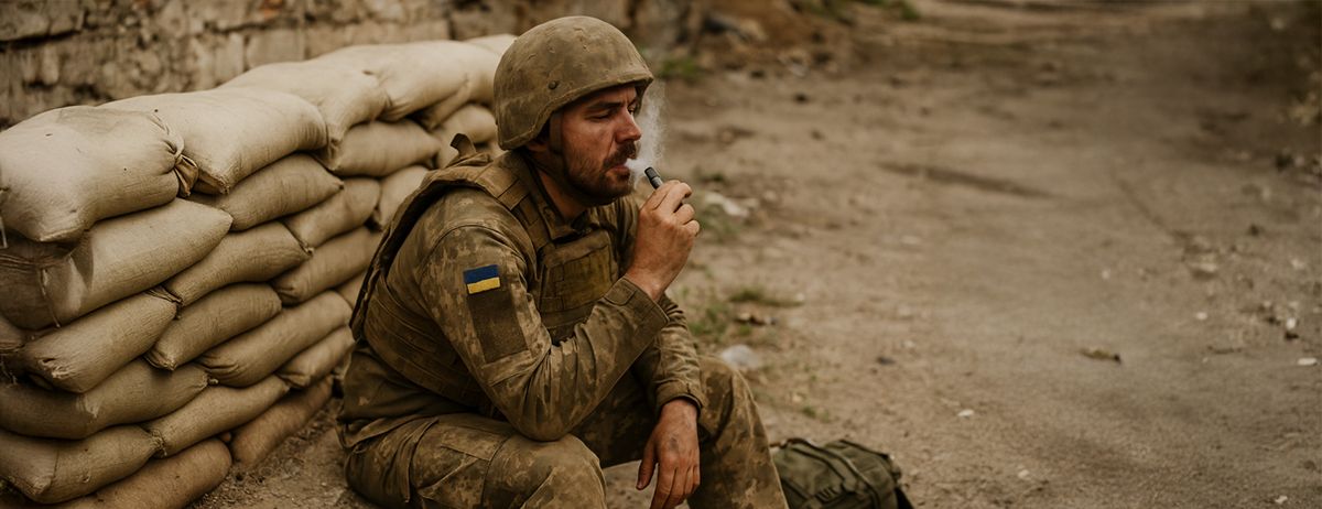 Ukraine Soldier Vaping