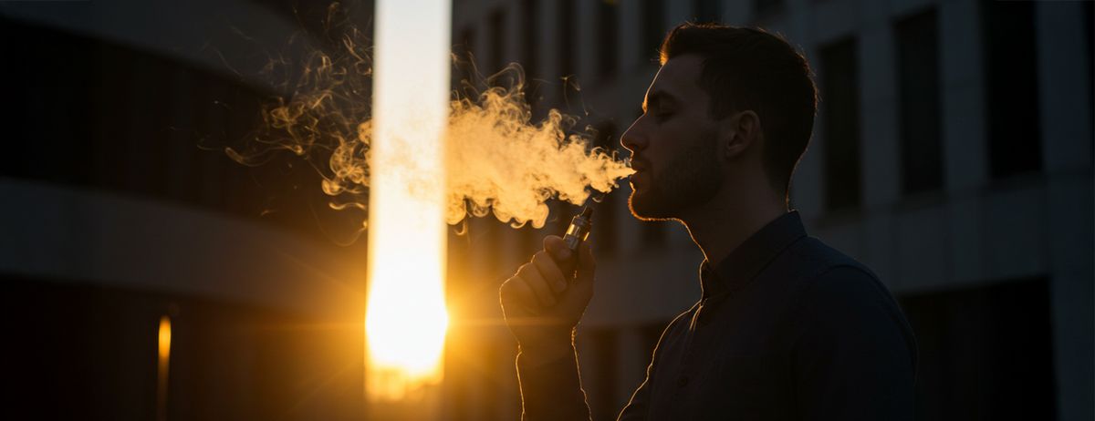 vaping at sunset