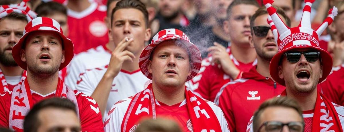 Danish football fans smoking