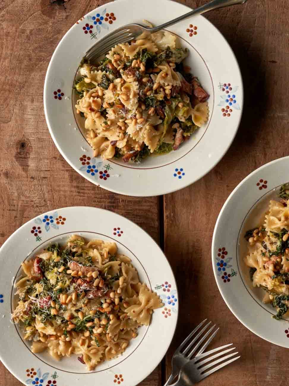 Savoy cabbage & pancetta farfalle | Jamie Oliver recipes
