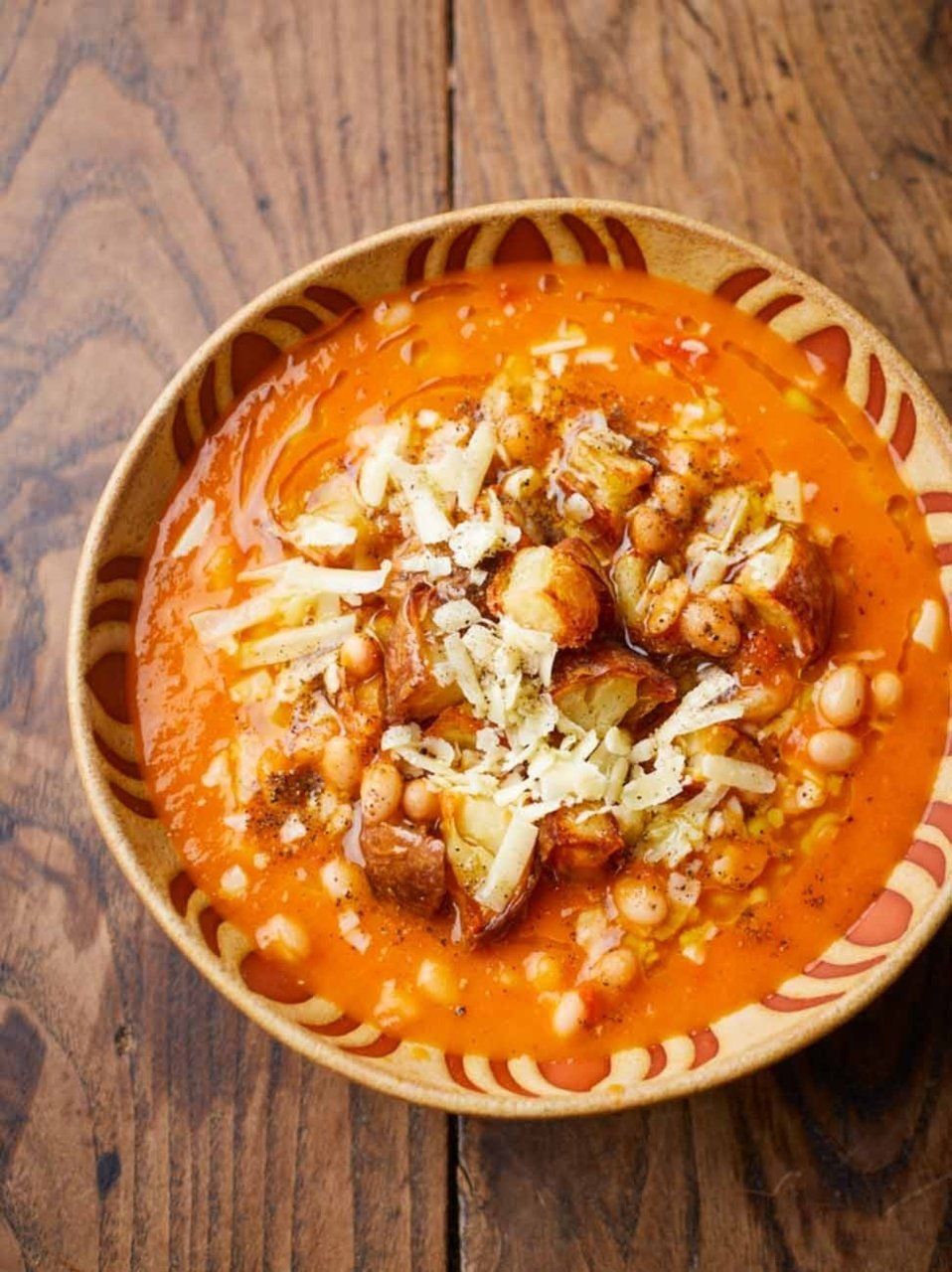 Roasted tomato & white bean soup | Jamie Oliver recipes