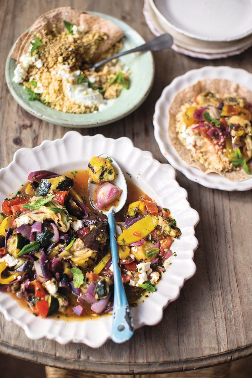 Chopped charred veg salad