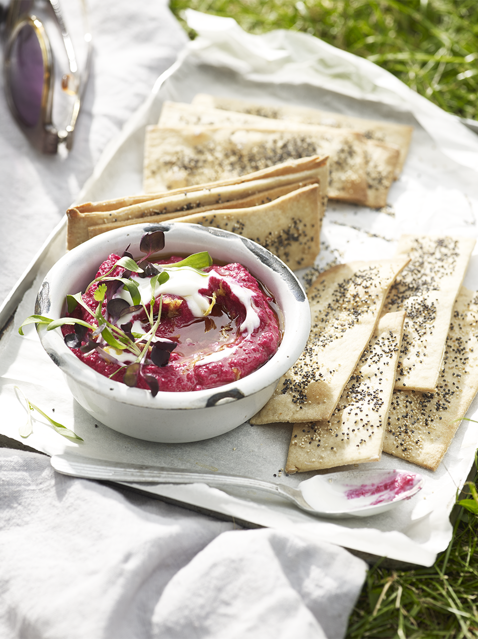 Beetroot & lemon houmous | Beetroot recipes | Jamie magazine recipes