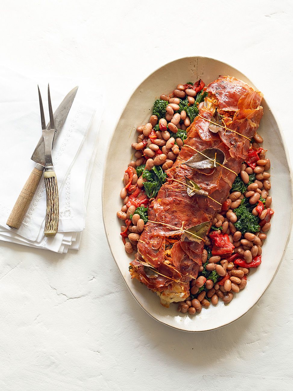 Jamon Wrapped Cod & Borlotti Bean Stew | Fish Recipes | Jamie Oliver
