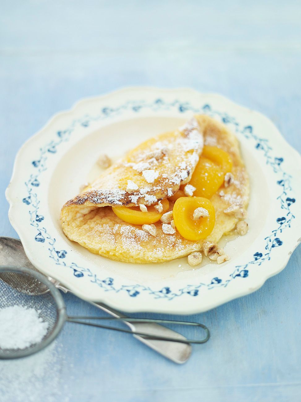 Souffle omelette with vanilla apricots | Fruit recipes | Jamie magazine recipes