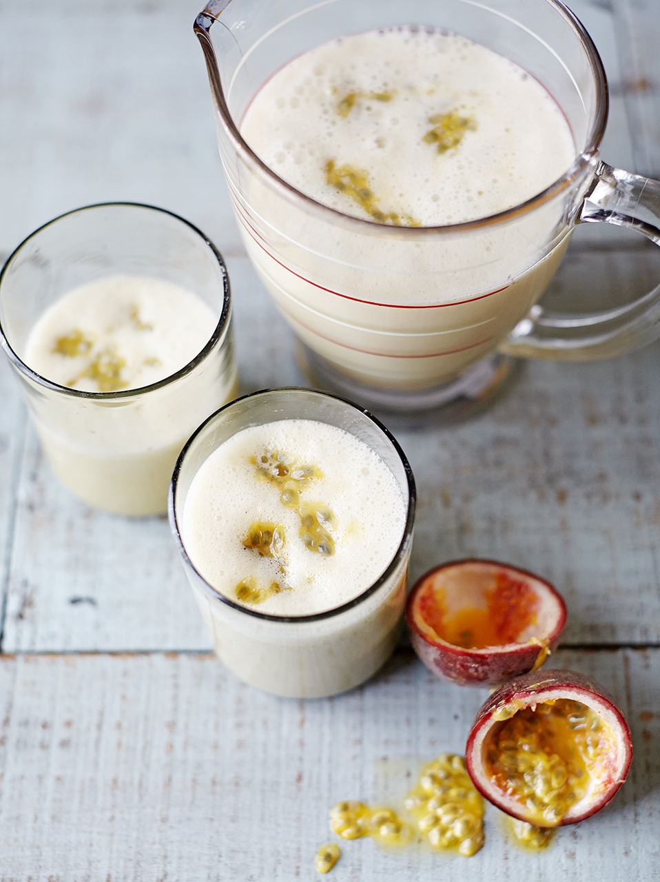 Almond, banana & passion fruit smoothie | Fruit recipes | Jamie magazine recipes