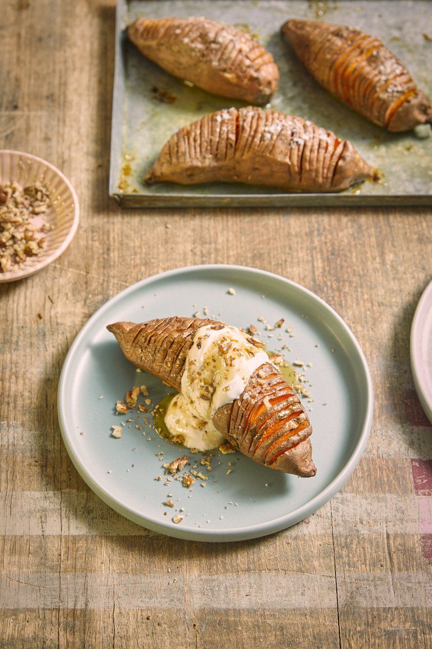 Hasselback sweet potatoes | Jamie Oliver recipes