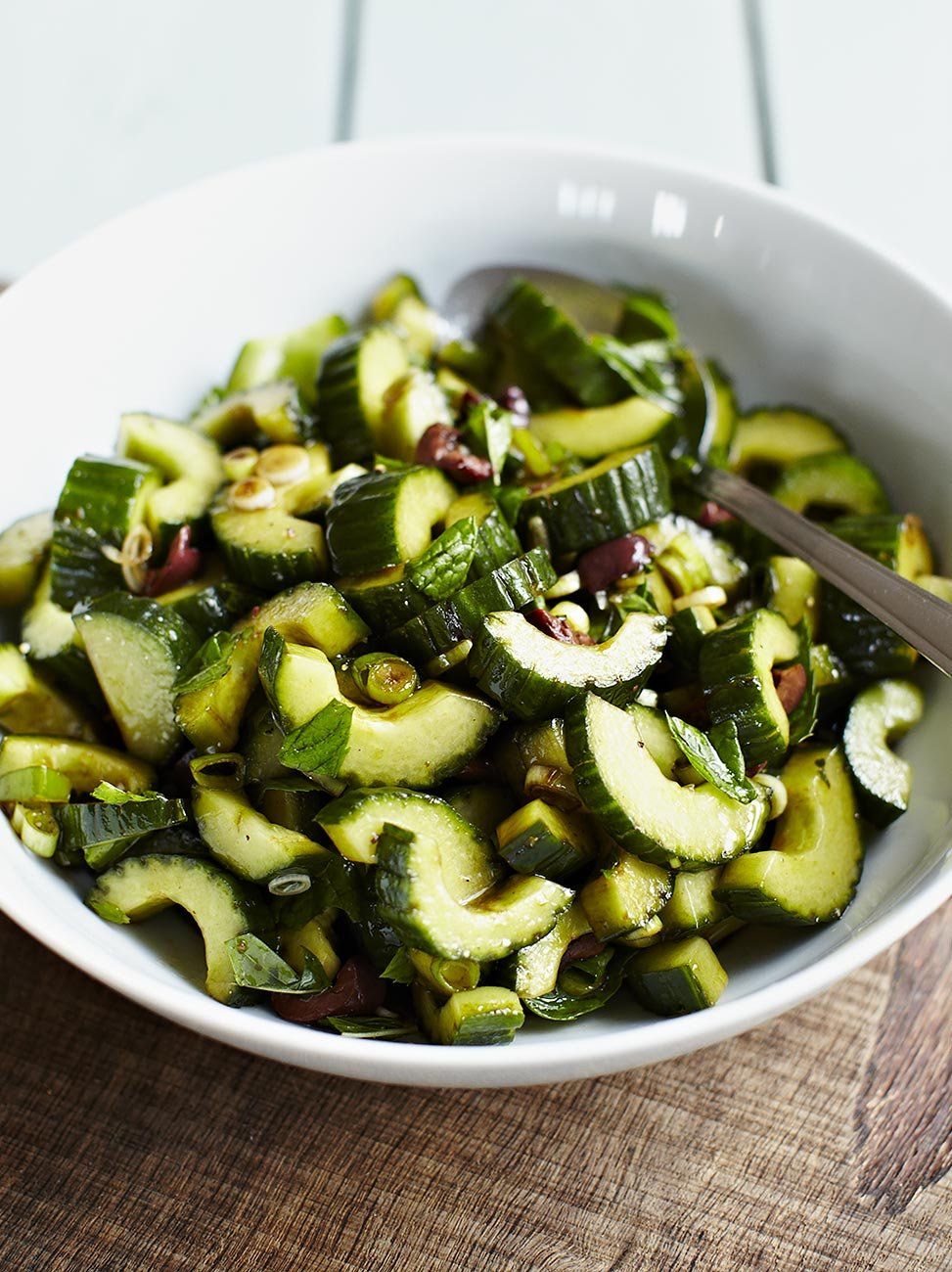 Balsamic-dressed cucumber with olives | Vegetables recipes | Jamie Oliver