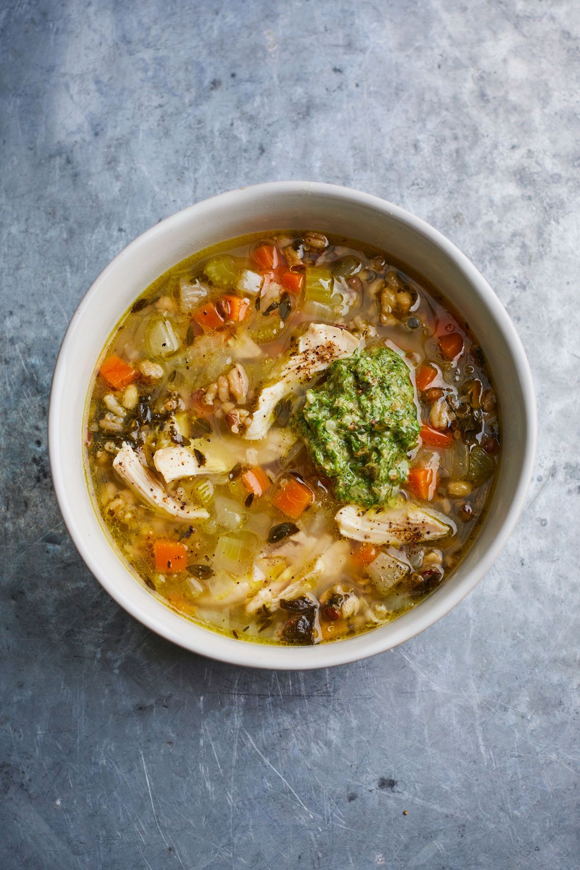Leftover chicken broth with grains | Jamie Oliver recipes