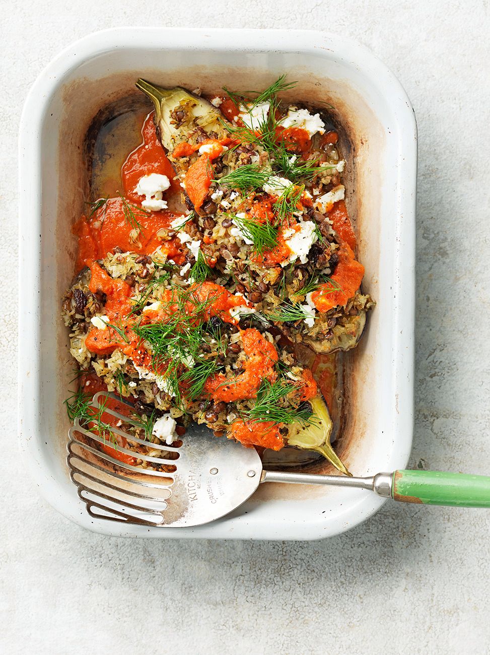 Rice & Lentil-Stuffed Aubergines | Rice Recipes | Jamie Oliver