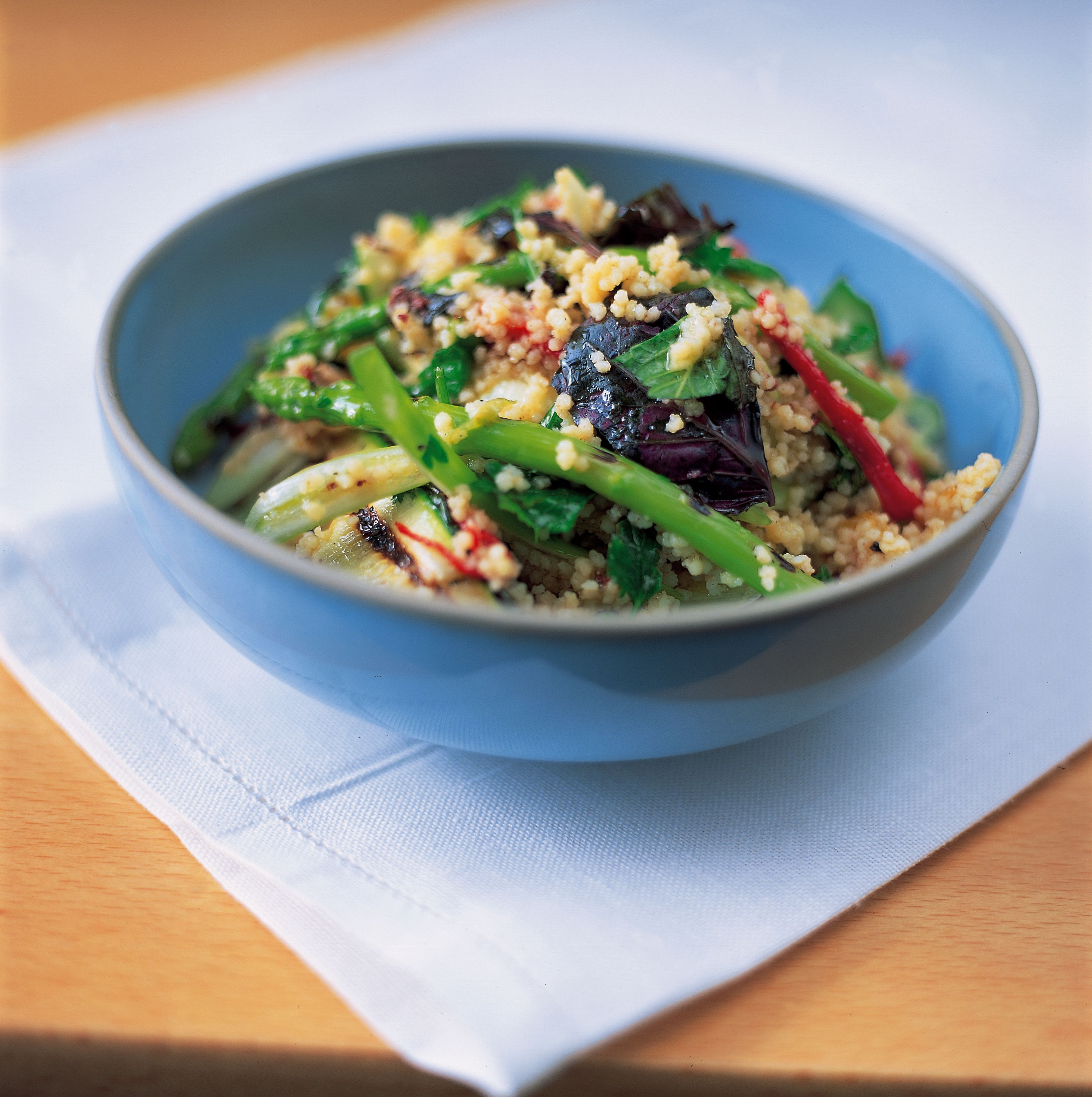 Couscous with grilled summer vegetables & loadsa herbs