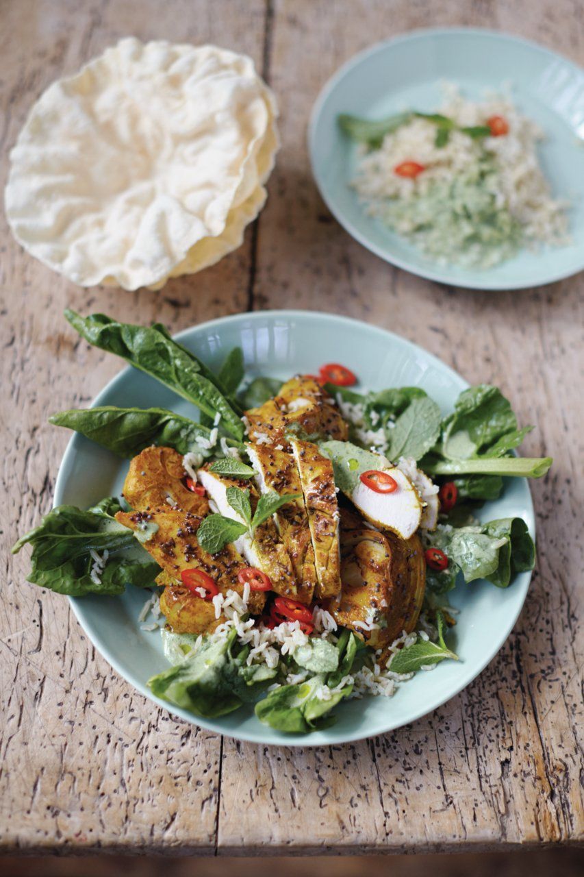 Bombay chicken & cauli poppadoms