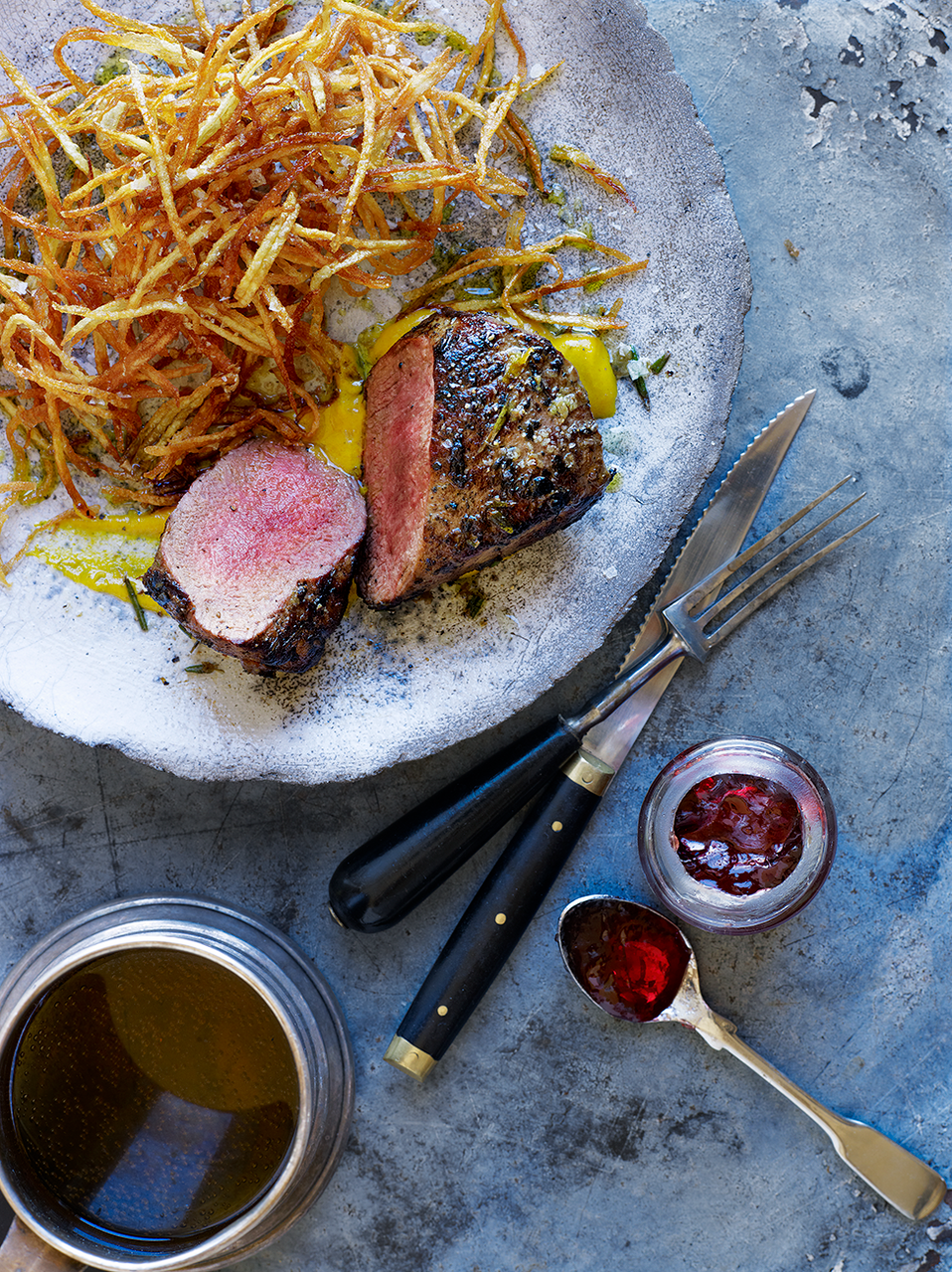 Venison steak frites | Game recipes | Jamie magazine