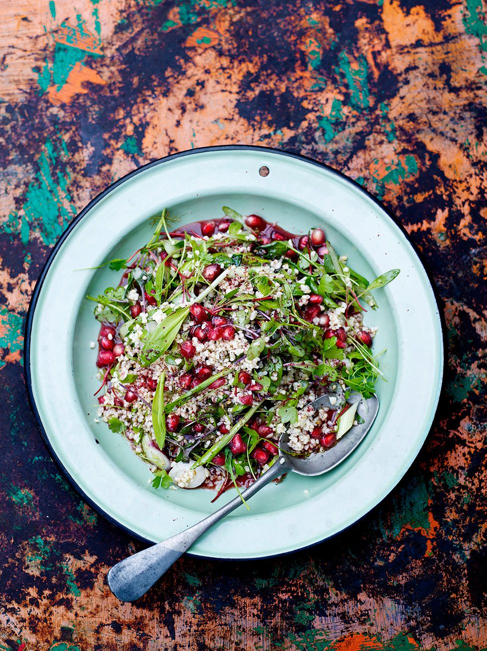 Herb tabbouleh with pomegranate and za’atar dressing | Vegetables recipes | Jamie magazine recipes